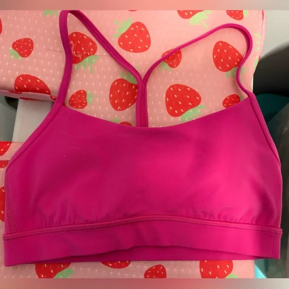 lululemon athletica Bright Pink Strappy Sports Bra - Picture 1 of 2